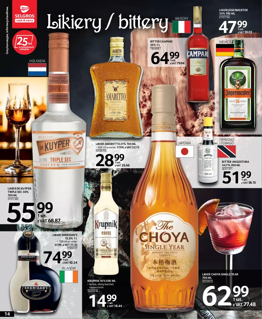 Gazetka promocyjna Selgros - Katalog Alkohole Mocne - ważna 25.08 do 07.09.2022 - strona 14 - produkty: Cappuccino, Kokos, Krupnik, Likier