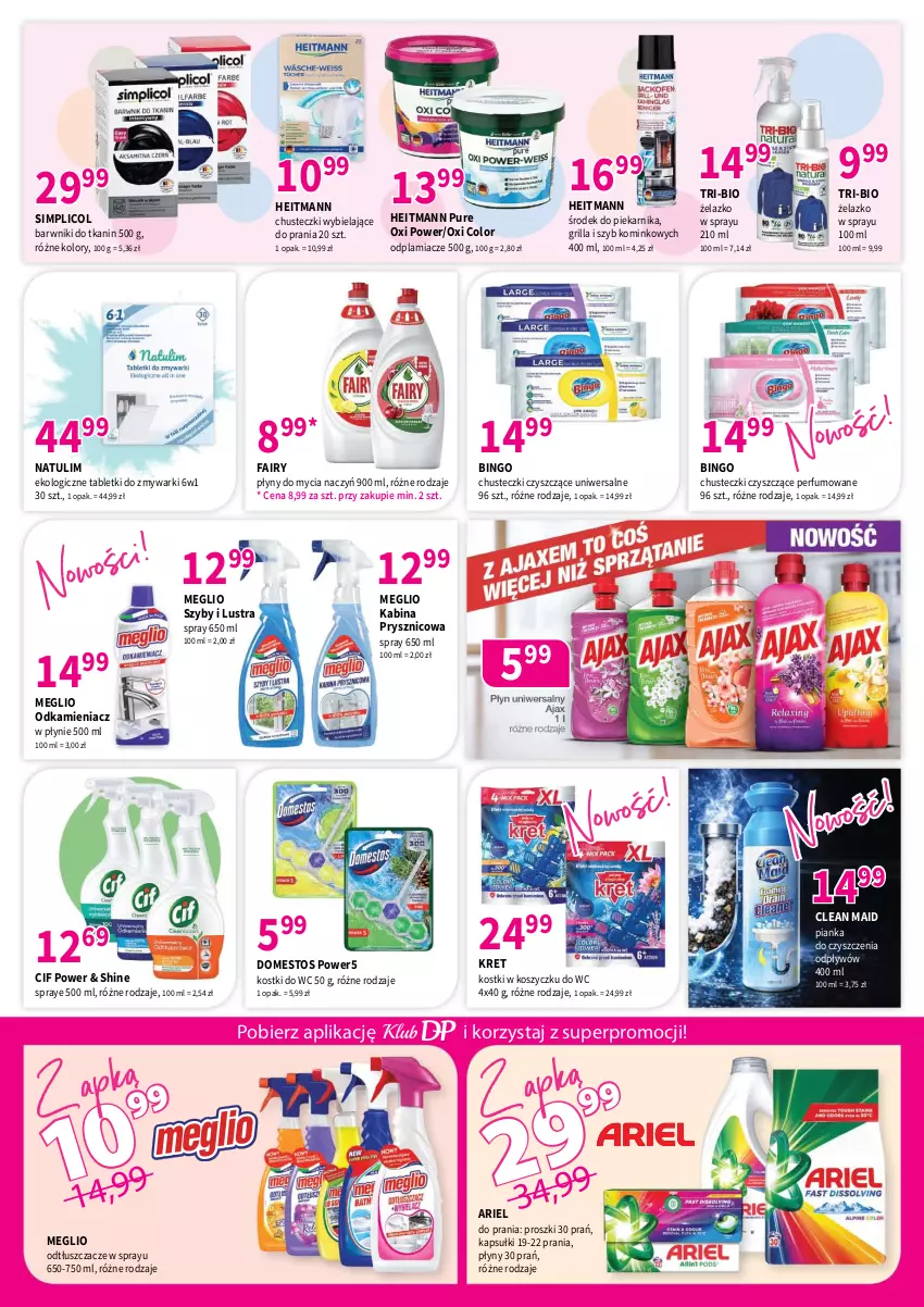 Gazetka promocyjna Drogerie Polskie - Gazetka - ważna 12.06 do 30.06.2026 - strona 8 - produkty: Ariel, Chusteczki, Cif, Do mycia naczyń, Domestos, Fa, Fairy, Grill, Kabina prysznicowa, Kosz, Kret, Odkamieniacz, Odplamiacz, Odtłuszczacz, Perfum, Pianka do czyszczenia, Piekarnik, Pur, Simplic, Tablet, Tabletki do zmywarki, Zmywarki