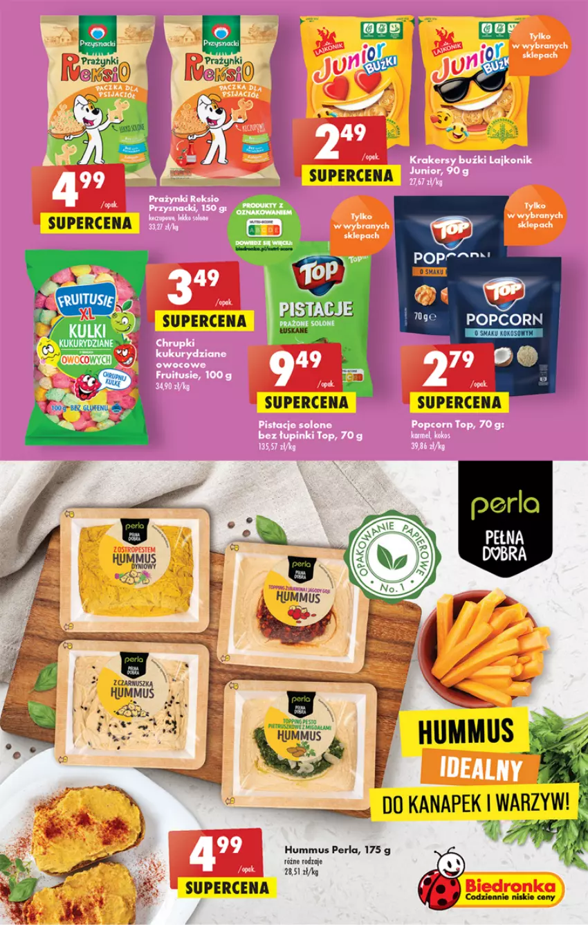 Gazetka promocyjna Biedronka - Gazetka - Biedronka.pl - ważna 01.12 do 07.12.2022 - strona 47 - produkty: Fa, Hummus, Mus, Pistacje, Popcorn, Przysnacki, Top