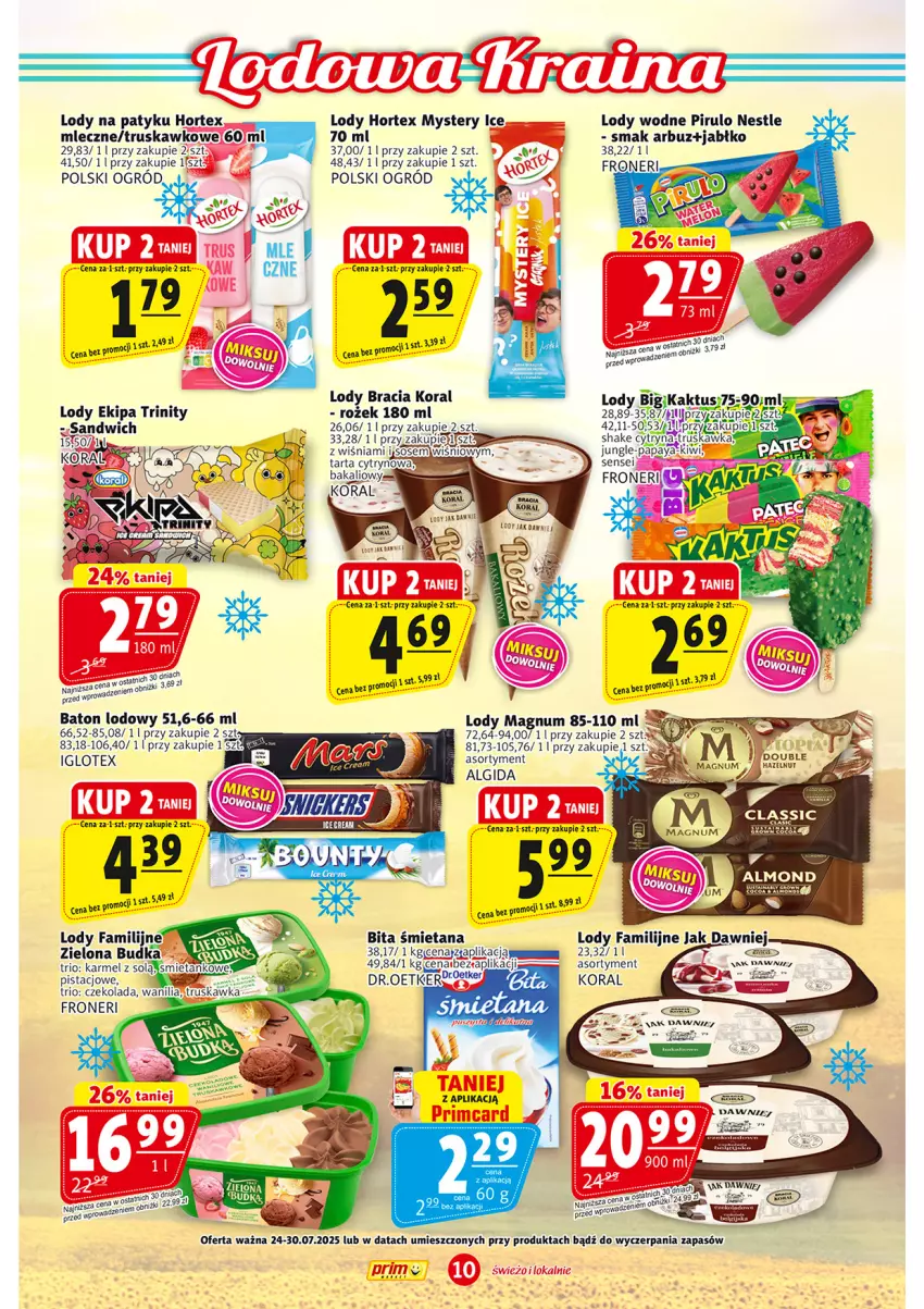 Gazetka promocyjna Prim Market - ważna 24.07 do 30.07.2025 - strona 10 - produkty: Arbuz, Baton, Czekolada, Fa, Hortex, Kaktus, Kiwi, Lody, Ogród