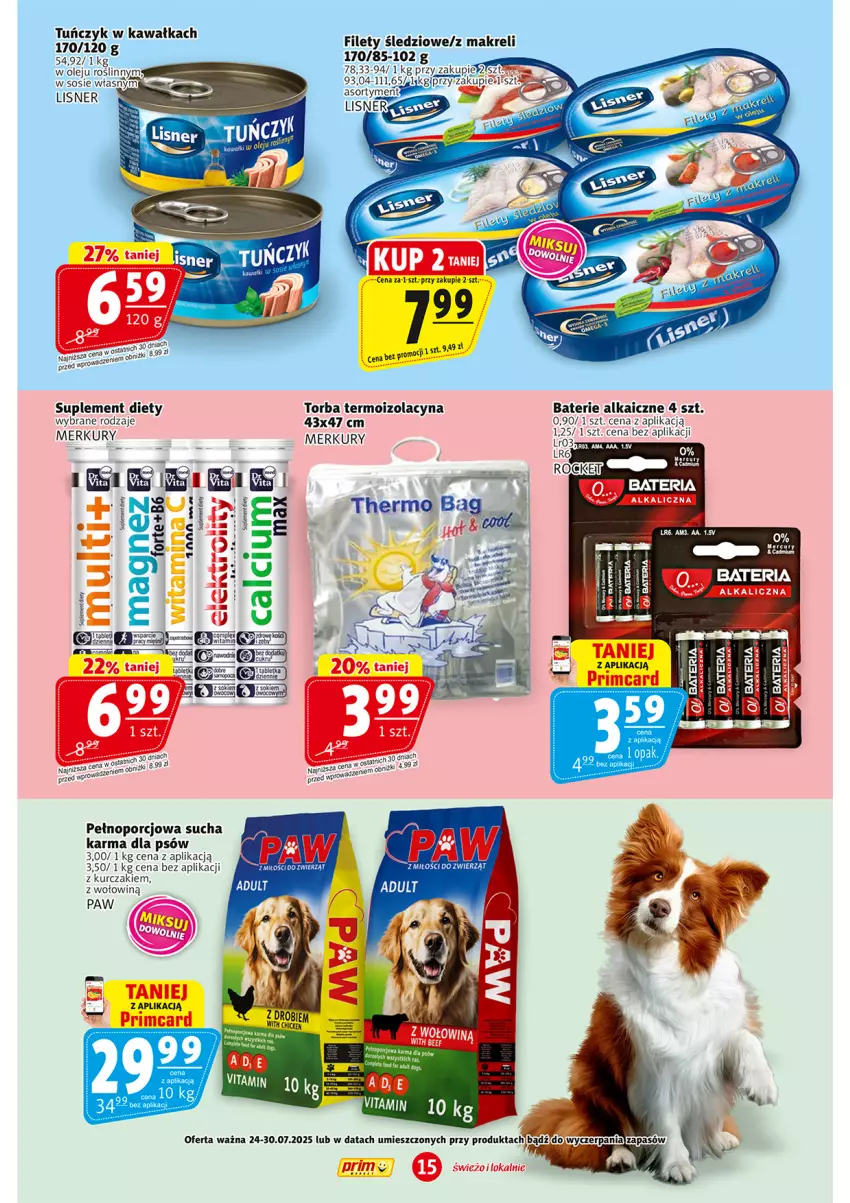 Gazetka promocyjna Prim Market - ważna 24.07 do 30.07.2025 - strona 15 - produkty: Kawa, Kurczak, Lisner, Nioh, O Bag, Olej, Por, Sok, Sucha karma, Suplement diety, Top, Torba, Tuńczyk