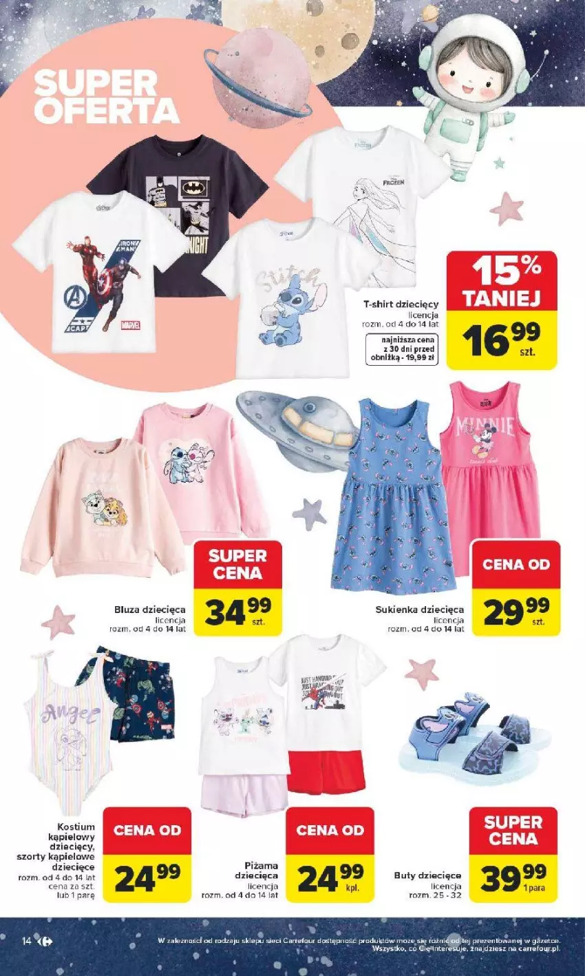 Gazetka promocyjna Carrefour - Gazetka Dzień Dziecka - ważna 18.05 do 01.06.2026 - strona 15 - produkty: Bluza, Buty, Dzieci, Fa, Gin, Kostium, Piżama, Sukienka, Szorty, T-shirt