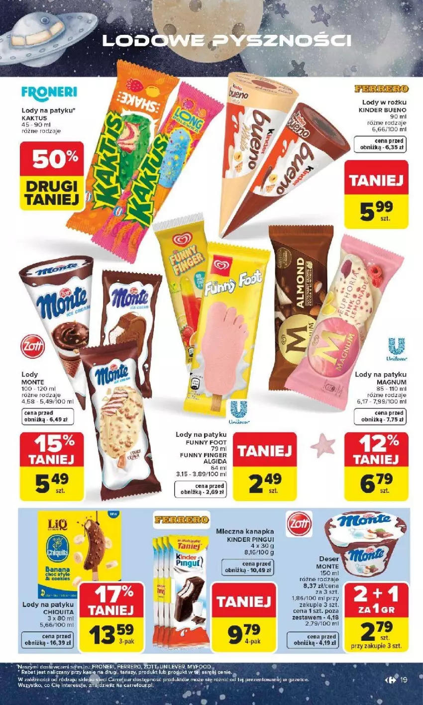 Gazetka promocyjna Carrefour - Gazetka Dzień Dziecka - ważna 18.05 do 01.06.2026 - strona 20 - produkty: Algida, Kaktus, Kinder, LG, Lody, Mleczna kanapka, Monte, Zott