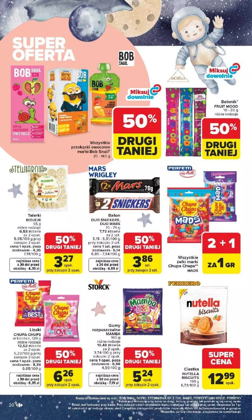 Gazetka promocyjna Carrefour - Gazetka Dzień Dziecka - ważna 18.05 do 01.06.2026 - strona 21 - produkty: Baton, BIC, Chupa Chups, Ciastka, Fa, Ferrero, Mamba, Mars, Nutella, Por, Snickers