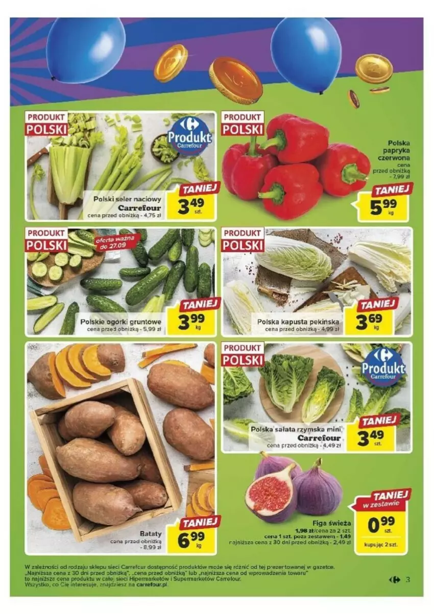 Gazetka promocyjna Carrefour - ważna 26.09 do 30.09.2023 - strona 23 - produkty: Grunt, Papryka, Papryka czerwona, Sałat, Seler naciowy