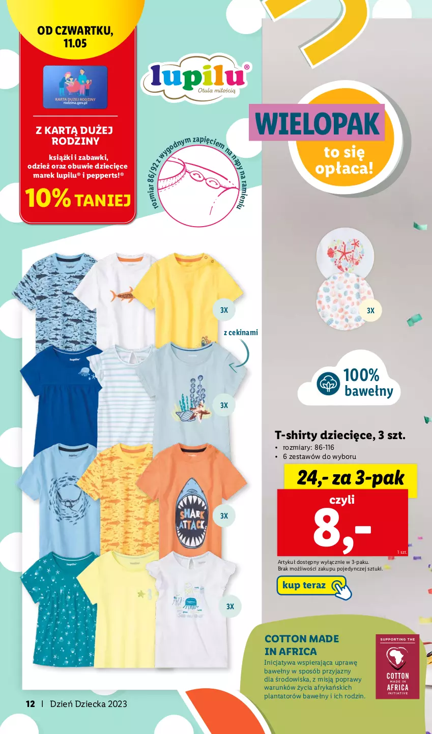 Gazetka promocyjna Lidl - KATALOG DZIEŃ DZIECKA - ważna 08.05 do 01.06.2023 - strona 12 - produkty: Dzieci, Obuwie, T-shirt, Tera