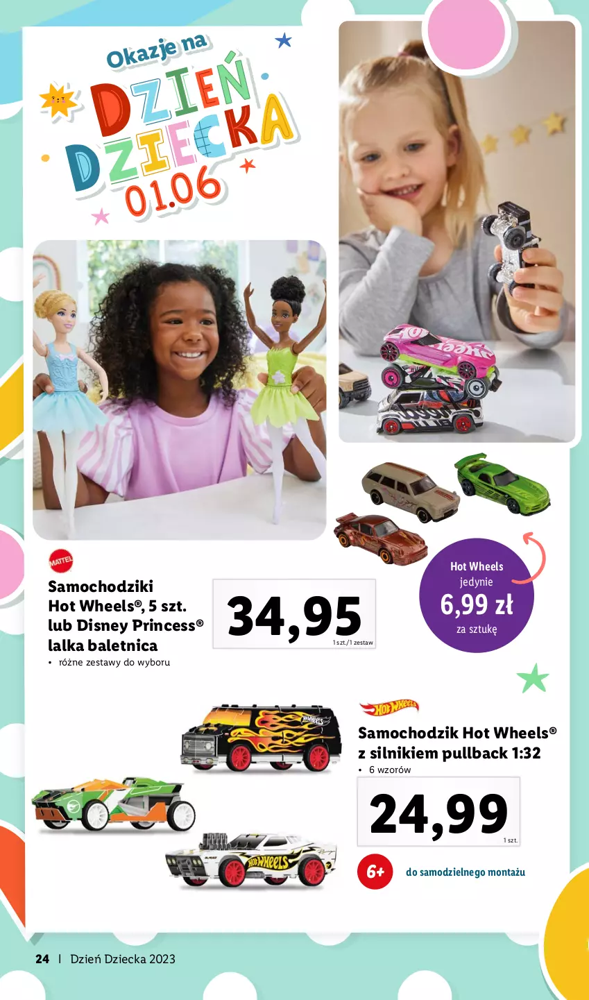 Gazetka promocyjna Lidl - KATALOG DZIEŃ DZIECKA - ważna 08.05 do 01.06.2023 - strona 24 - produkty: Chodzik, Disney, Hot Wheels, Lalka, Samochodziki