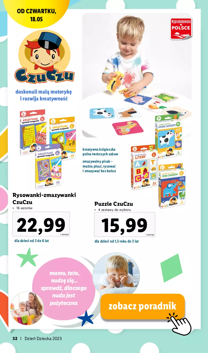 Gazetka promocyjna Lidl - KATALOG DZIEŃ DZIECKA - ważna 08.05 do 01.06.2023 - strona 32 - produkty: Dzieci, Por, Puzzle