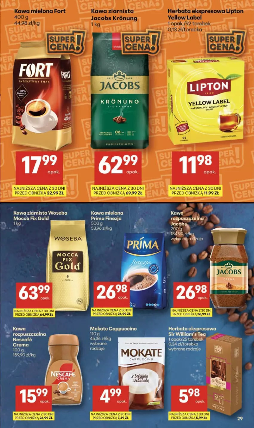 Gazetka promocyjna Delikatesy Centrum - Franczyza DC06 Czwartek - ważna 05.02 do 11.02.2026 - strona 29 - produkty: Cappuccino, Herbata, Kawa, Kawa mielona, Torebka