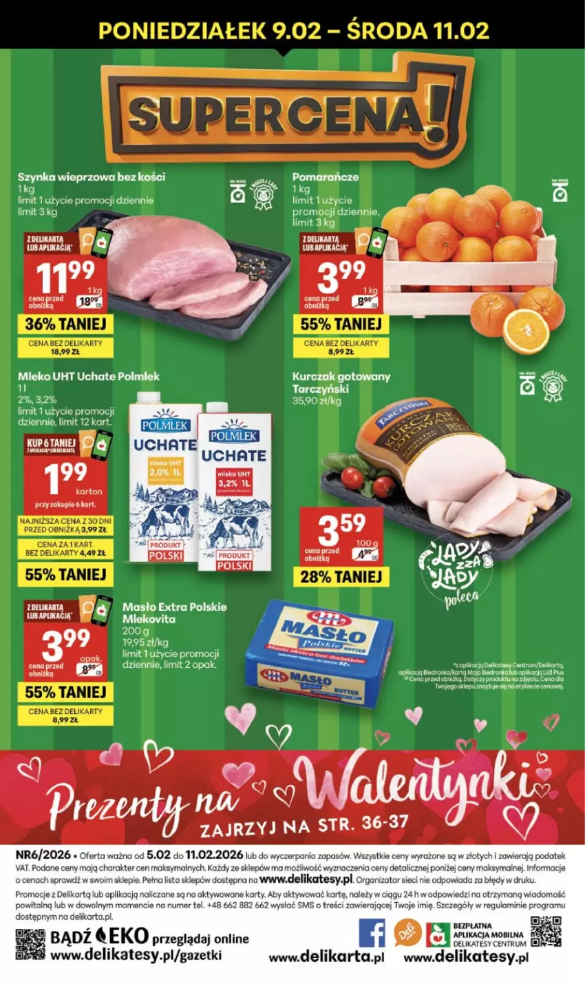 Gazetka promocyjna Delikatesy Centrum - Franczyza DC06 Czwartek - ważna 05.02 do 11.02.2026 - strona 40 - produkty: Gra, Koc, Masło, Mleko, POLMLEK, Pomarańcze, Rum, Szynka, Szynka wieprzowa, Tarczyński