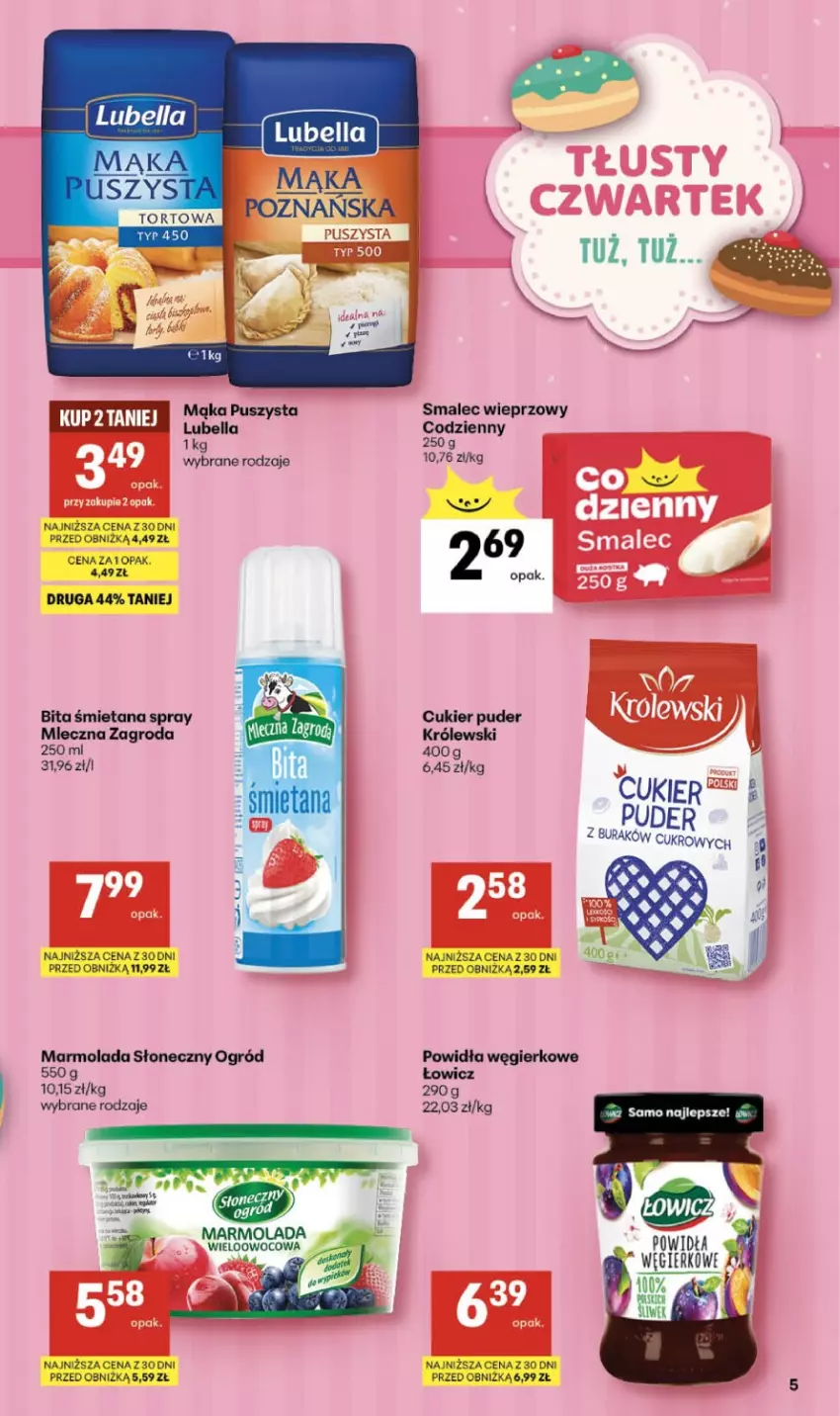 Gazetka promocyjna Delikatesy Centrum - Franczyza DC06 Czwartek - ważna 05.02 do 11.02.2026 - strona 5 - produkty: Cukier, Cukier puder, Królewski, Marmolada, Mola, Ogród, Puder, Smalec