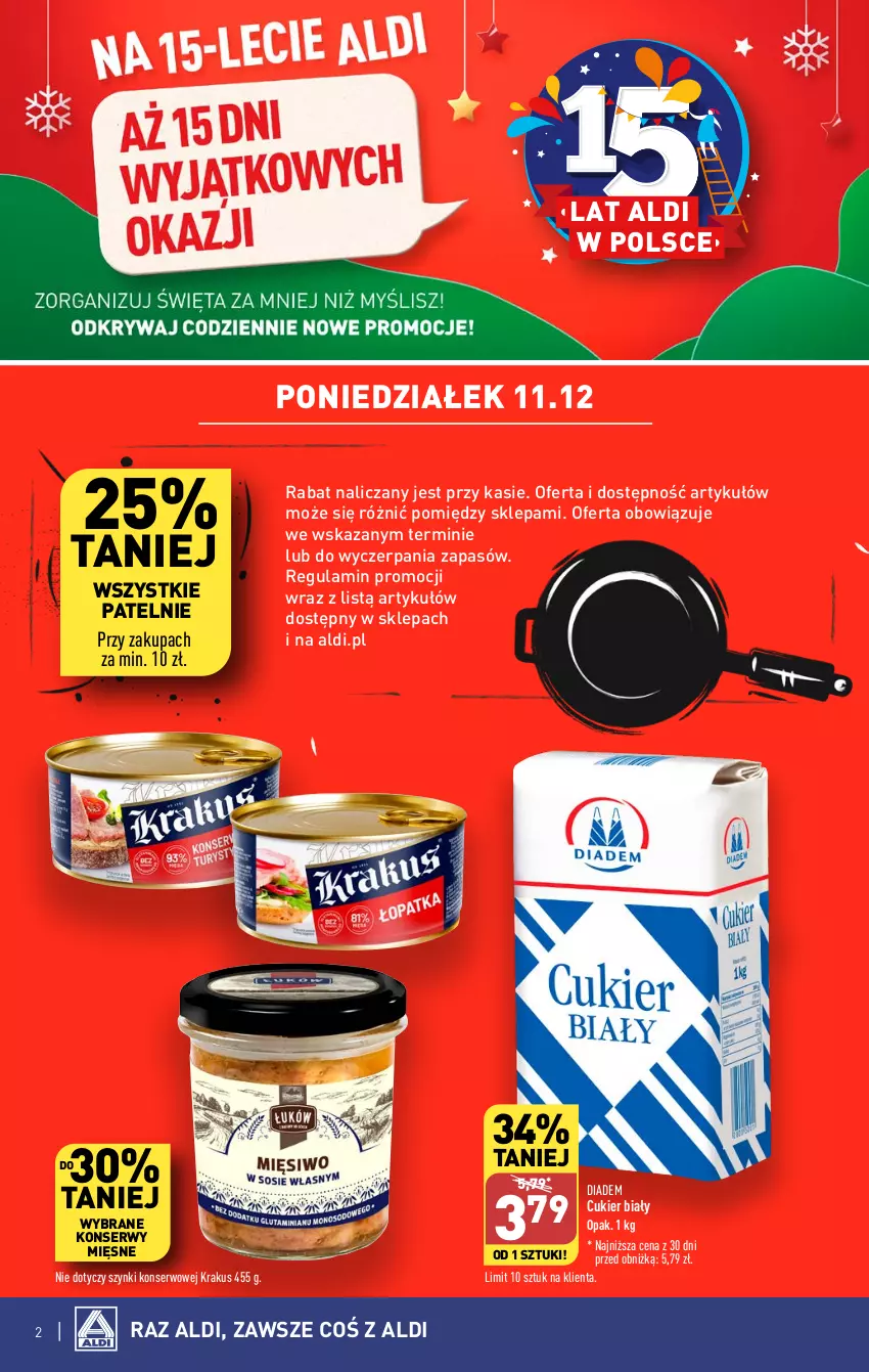 Gazetka promocyjna Aldi - Pełna oferta - ważna 11.12 do 17.12.2023 - strona 2 - produkty: Cukier, Krakus, Ser