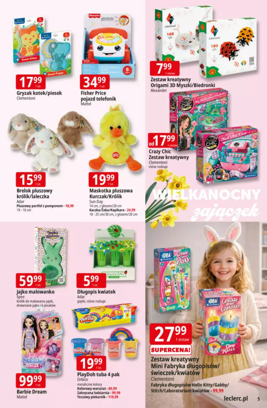 Gazetka promocyjna E Leclerc - ważna 17.03 do 29.03.2026 - strona 37 - produkty: Barbie, Crazy Chic, Długopis, Gry, Kotek, Królik, Kurczak, Maskotka pluszowa, Pojazd, Por, Telefon