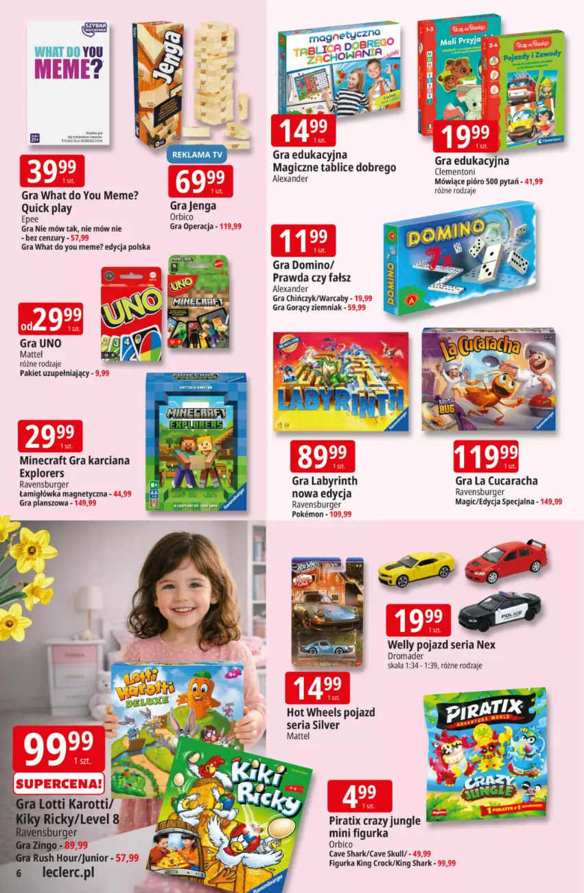 Gazetka promocyjna E Leclerc - ważna 17.03 do 29.03.2026 - strona 6 - produkty: BIC, Burger, Fa, Gra, Hot Wheels, Mattel, Minecraft, Pojazd, Ravensburger, Ser