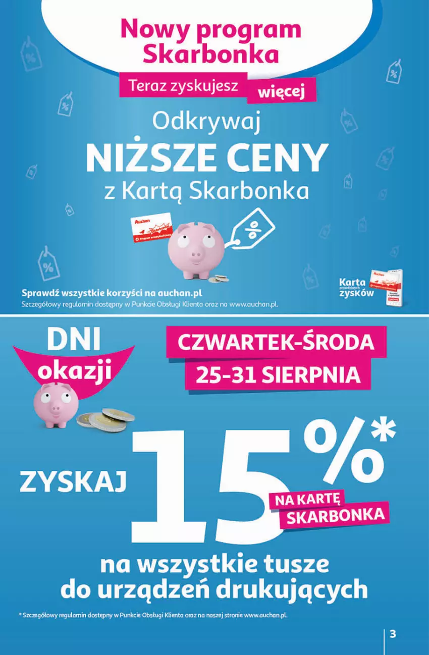 Gazetka promocyjna Auchan - Szkoła oszczędzania Hipermarkety 25-31.08 - ważna 25.08 do 31.08.2022 - strona 3 - produkty: Fa, Tusz