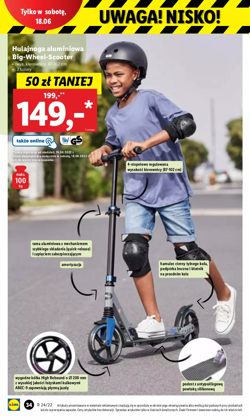 Gazetka promocyjna Lidl - GAZETKA - ważna 13.06 do 18.06.2022 - strona 40 - produkty: Hulajnoga, Mule, Piec, Rama, Sok, Top, Waga