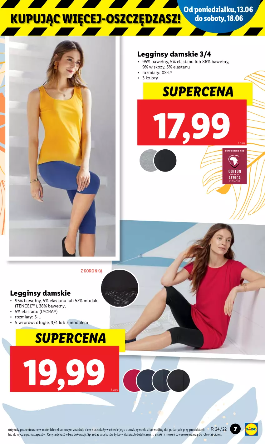 Gazetka promocyjna Lidl - GAZETKA - ważna 13.06 do 18.06.2022 - strona 7 - produkty: Gin, Legginsy, Moda