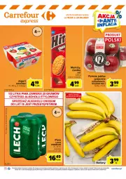 Gazetka promocyjna Carrefour - Gazetka Express - Gazetka - ważna od 24.04 do 24.04.2023 - strona 2 - produkty: Piwo, Ciastka, Danonki, Jabłka, Lech Premium