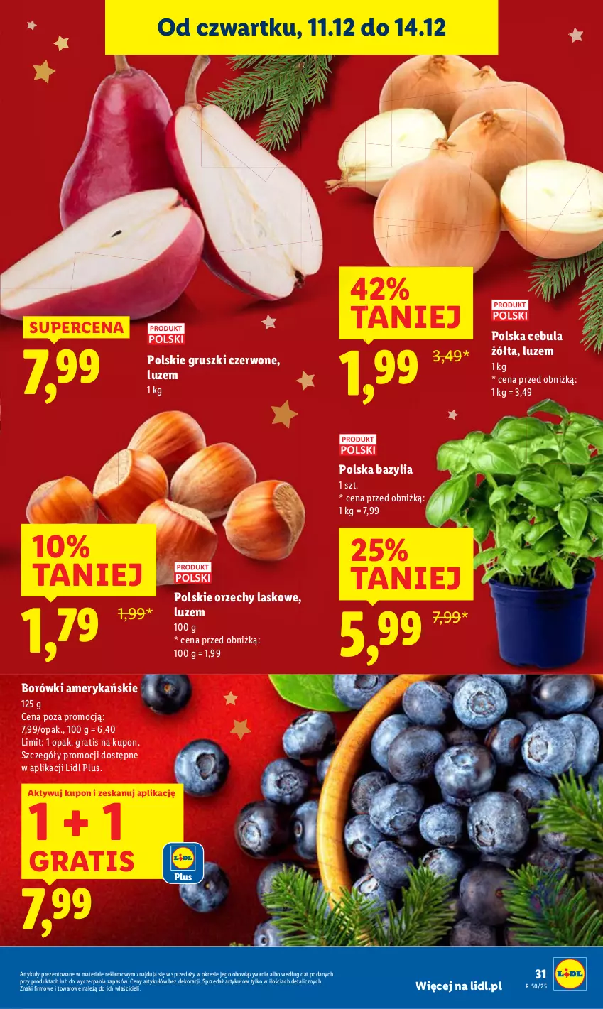 Gazetka promocyjna Lidl - GAZETKA - ważna 11.12 do 14.12.2025 - strona 31 - produkty: Bazyl, Bazylia, Cebula, Gra, Gruszki