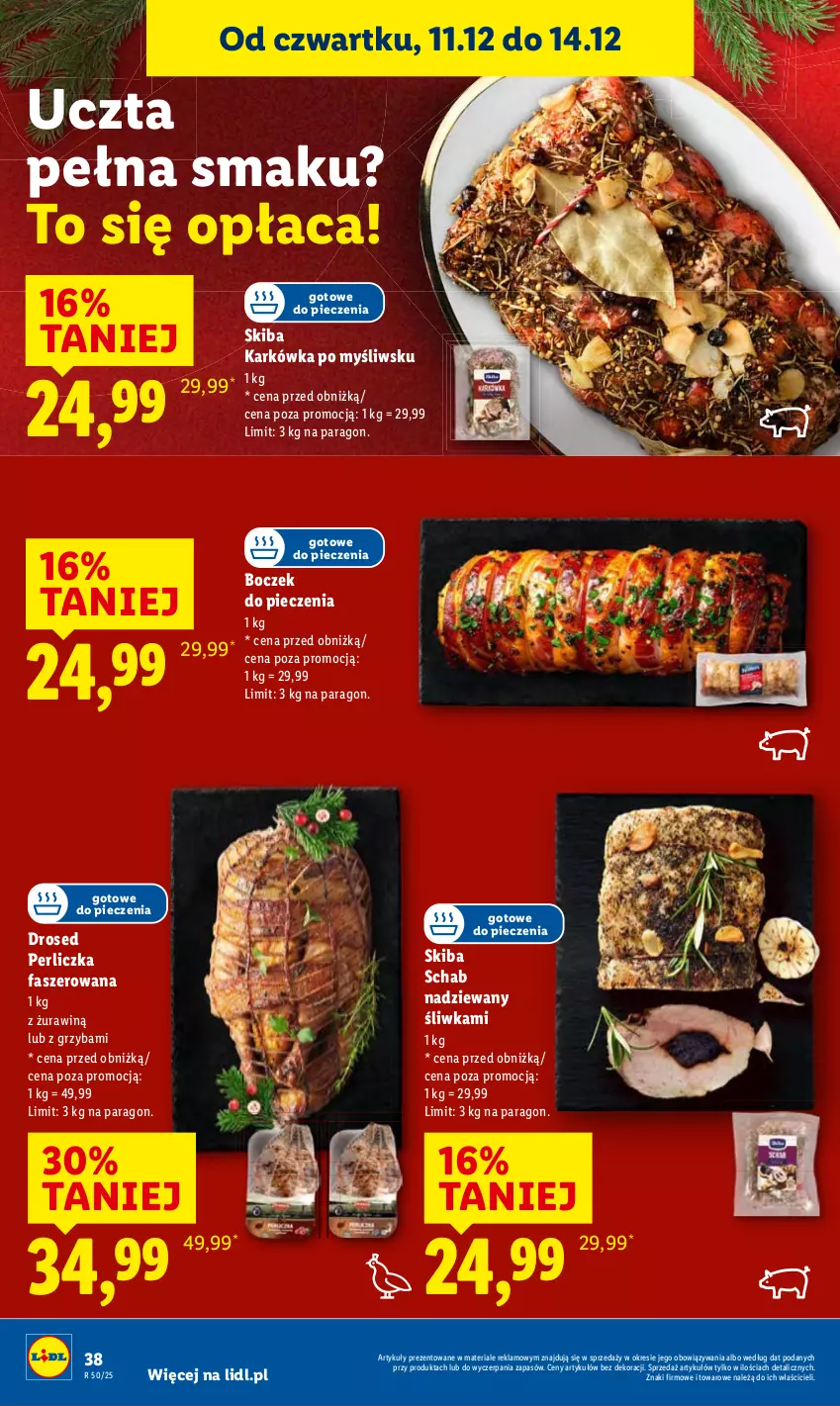 Gazetka promocyjna Lidl - GAZETKA - ważna 11.12 do 14.12.2025 - strona 38 - produkty: Boczek, Fa, Perliczka, Piec