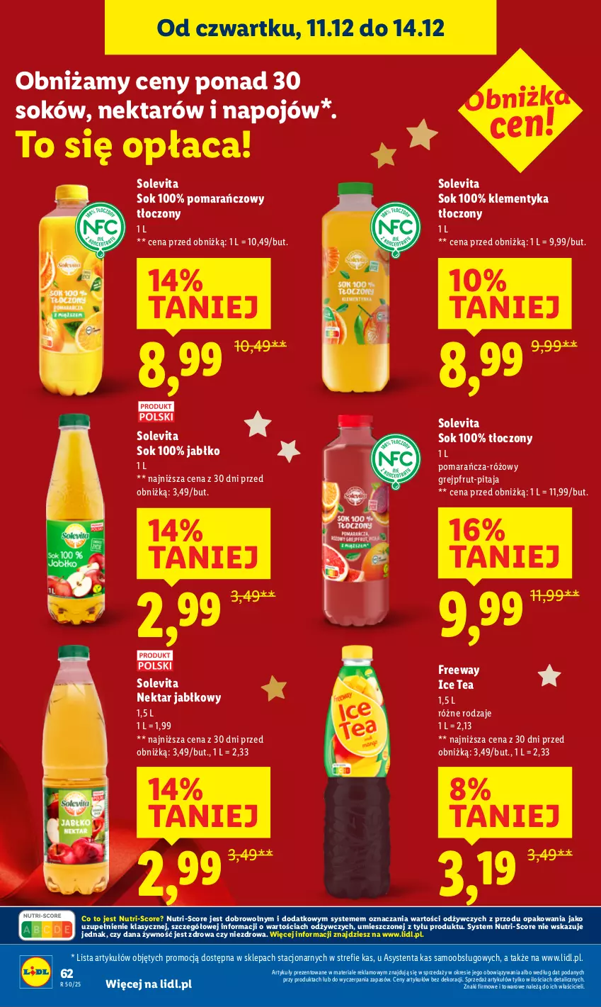 Gazetka promocyjna Lidl - GAZETKA - ważna 11.12 do 14.12.2025 - strona 62 - produkty: Grejpfrut, Ice tea, Nektar, Sok