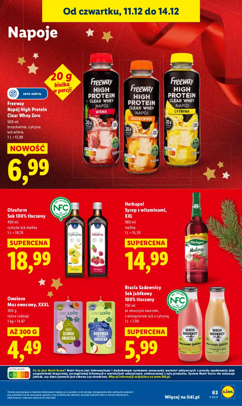 Gazetka promocyjna Lidl - GAZETKA - ważna 11.12 do 14.12.2025 - strona 63 - produkty: Fa, Herbapol, Napój, Napoje, Oleo, Oleofarm, Owoce, Por