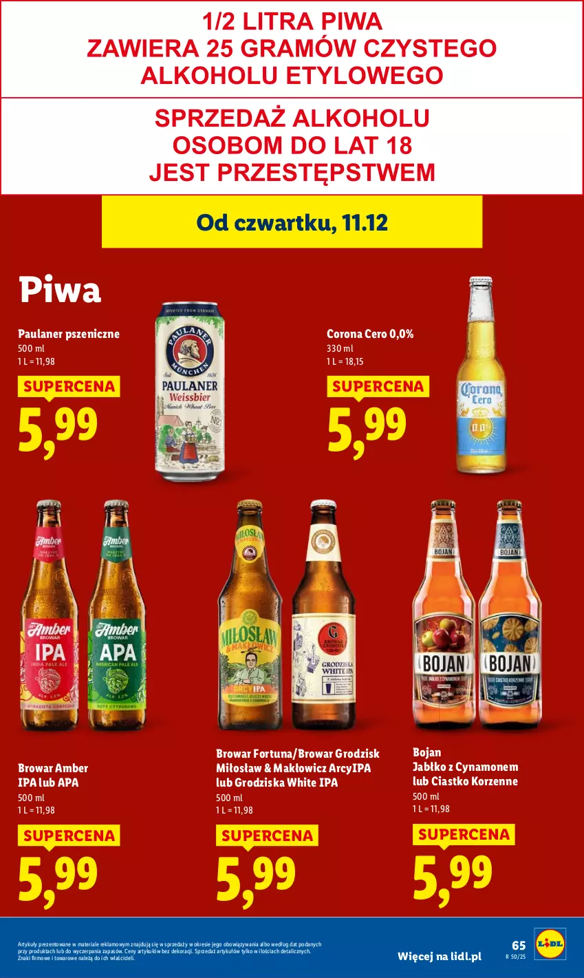 Gazetka promocyjna Lidl - GAZETKA - ważna 11.12 do 14.12.2025 - strona 65 - produkty: Piwa