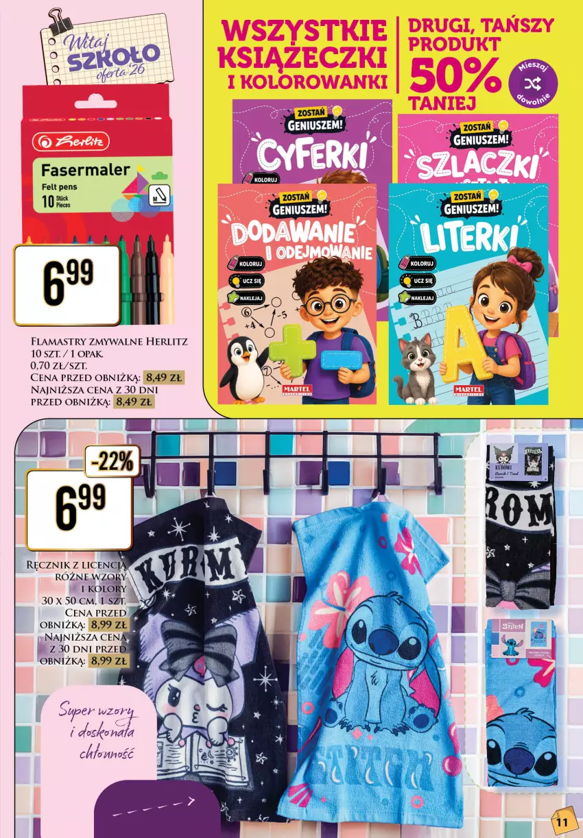 Gazetka promocyjna Dino - Katalog - Witaj szkoło 2026 - ważna 20.07 do 01.08.2026 - strona 11 - produkty: Fa, Flamastry, Ręcznik, Ser