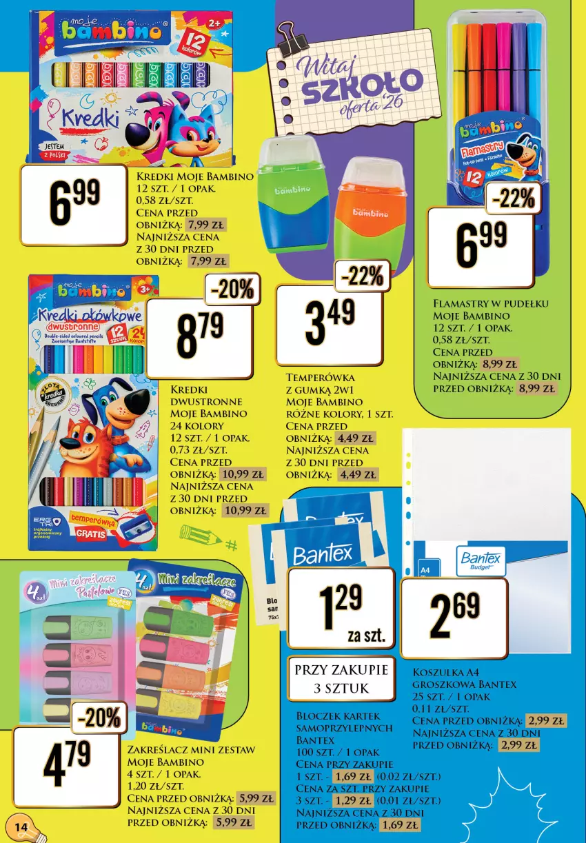 Gazetka promocyjna Dino - Katalog - Witaj szkoło 2026 - ważna 20.07 do 01.08.2026 - strona 14 - produkty: Flamastry