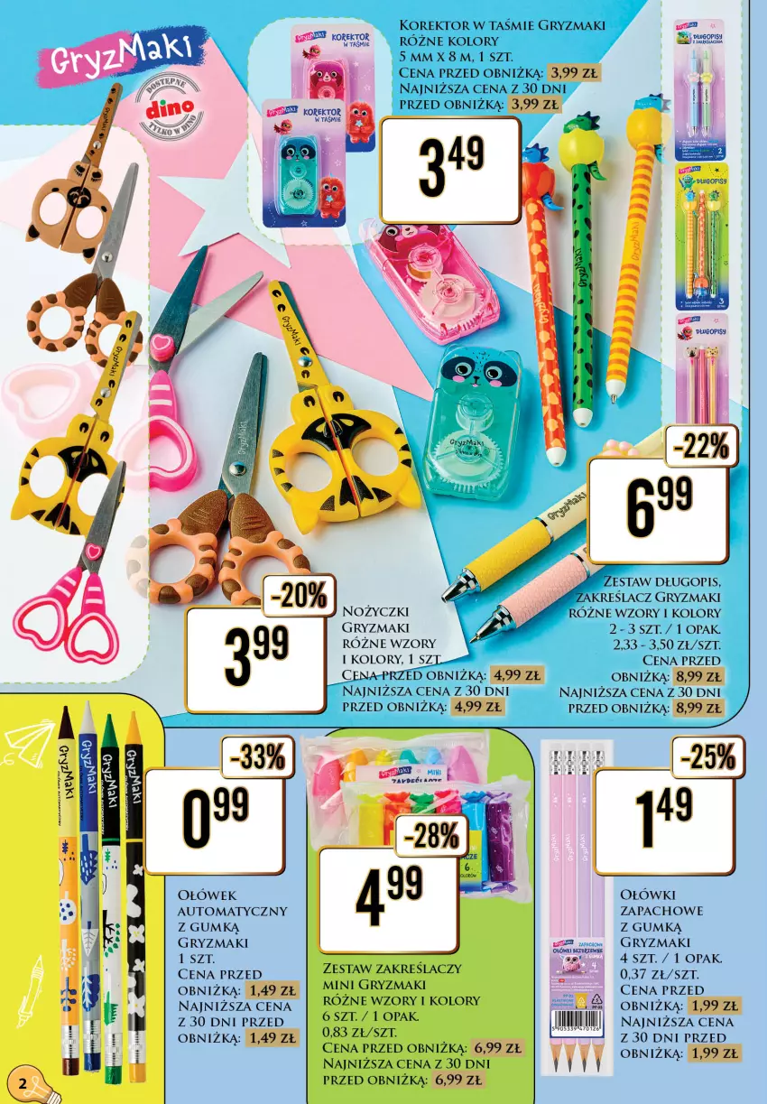 Gazetka promocyjna Dino - Katalog - Witaj szkoło 2026 - ważna 20.07 do 01.08.2026 - strona 2 - produkty: Długopis, Gry, Noż, Nożyczki