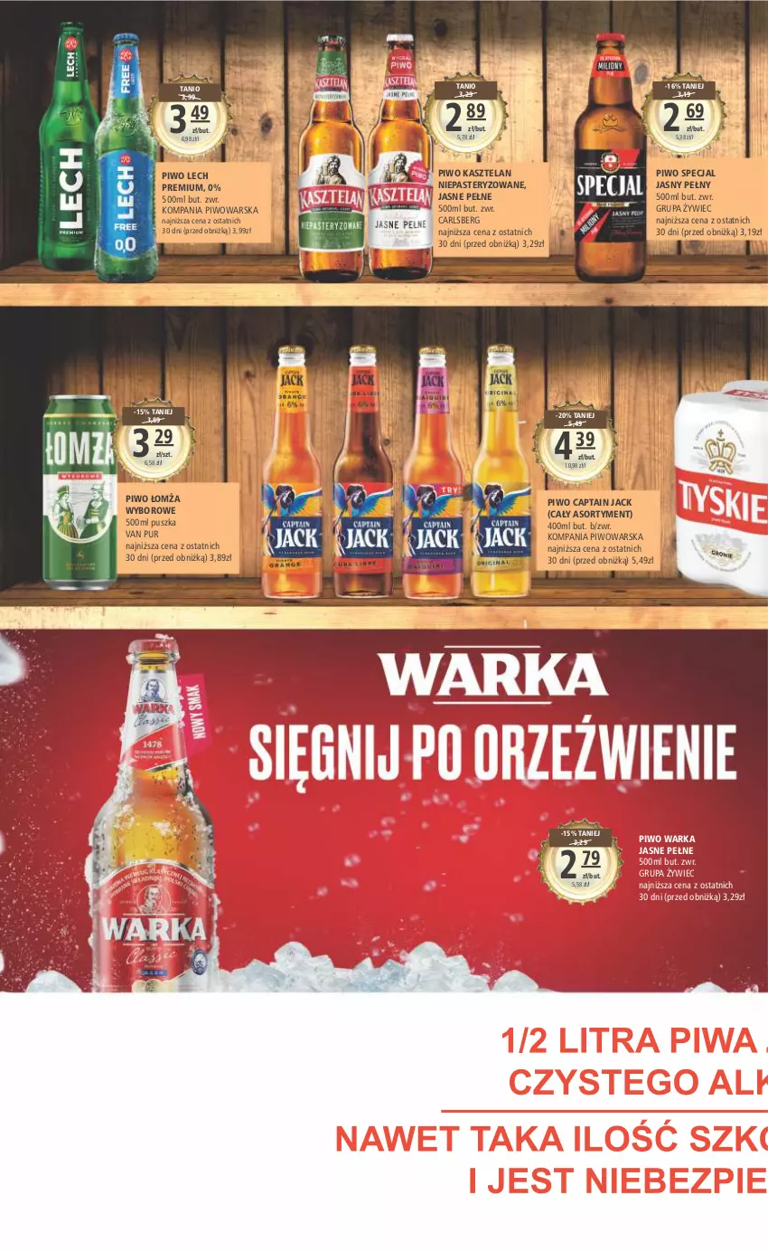 Gazetka promocyjna Arhelan - Gazetka - ważna 10.03 do 19.03.2023 - strona 14 - produkty: Captain Jack, Carlsberg, Kasztelan, Lech Premium, Piwo, Pur, Warka