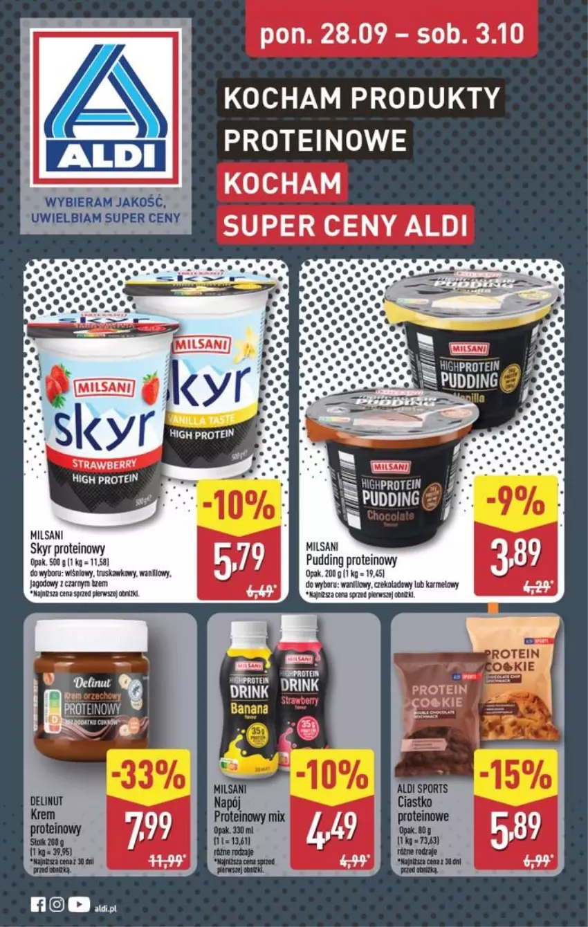 Gazetka promocyjna Aldi - Produkty proteinowe - ważna 28.09 do 03.10.2026 - strona 1 - produkty: Jaja, Koc, Por, Pudding, Sport