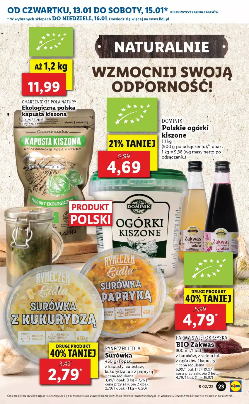 Gazetka promocyjna Lidl - GAZETKA - ważna 13.01 do 16.01.2022 - strona 23 - produkty: Fa, Kukurydza, Por, Surówka