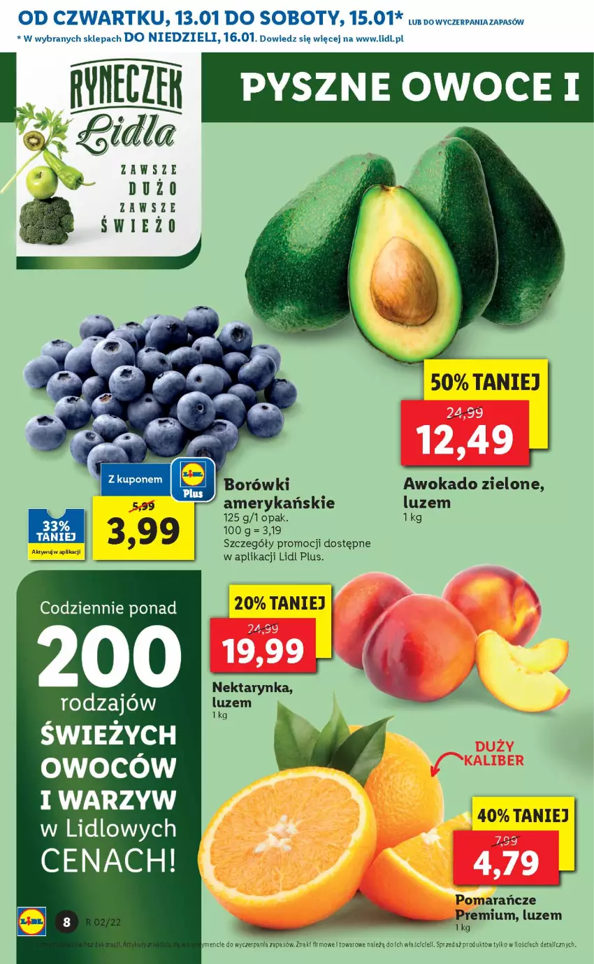 Gazetka promocyjna Lidl - GAZETKA - ważna 13.01 do 16.01.2022 - strona 8 - produkty: Nektar, Nektarynka, Owoce, Pomarańcze