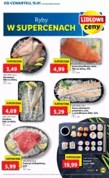 Gazetka promocyjna Lidl - GAZETKA - Gazetka - ważna od 16.01 do 16.01.2022 - strona 15 - produkty: Polędwica, Top, Stek, Sushi, Tuńczyk, Dorsz, Sandacz