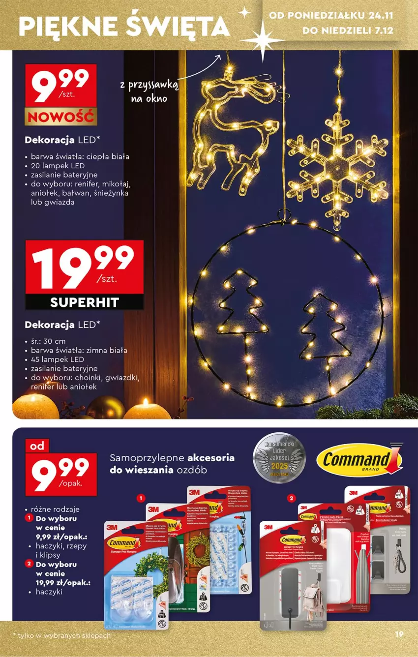 Gazetka promocyjna Biedronka - Okazje Tygodnia - ważna 22.11 do 06.12.2025 - strona 21 - produkty: Dekoracja LED, Gwiazda, Haczyk, Mop, Renifer, Silan