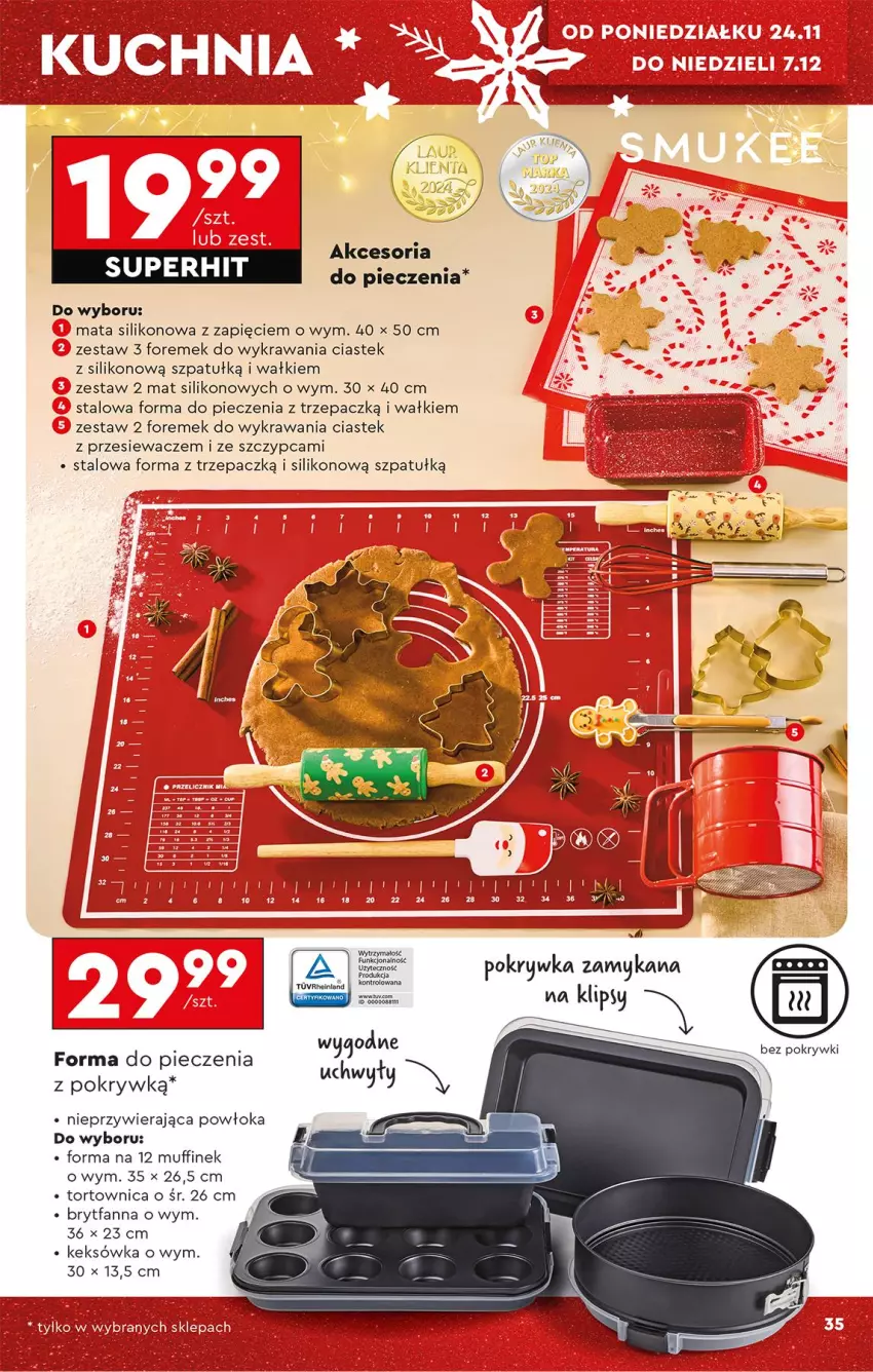 Gazetka promocyjna Biedronka - Okazje Tygodnia - ważna 22.11 do 06.12.2025 - strona 37 - produkty: Fa, Forma do pieczenia, Keksówka, Piec, Stek, Tortownica, Uchwyty