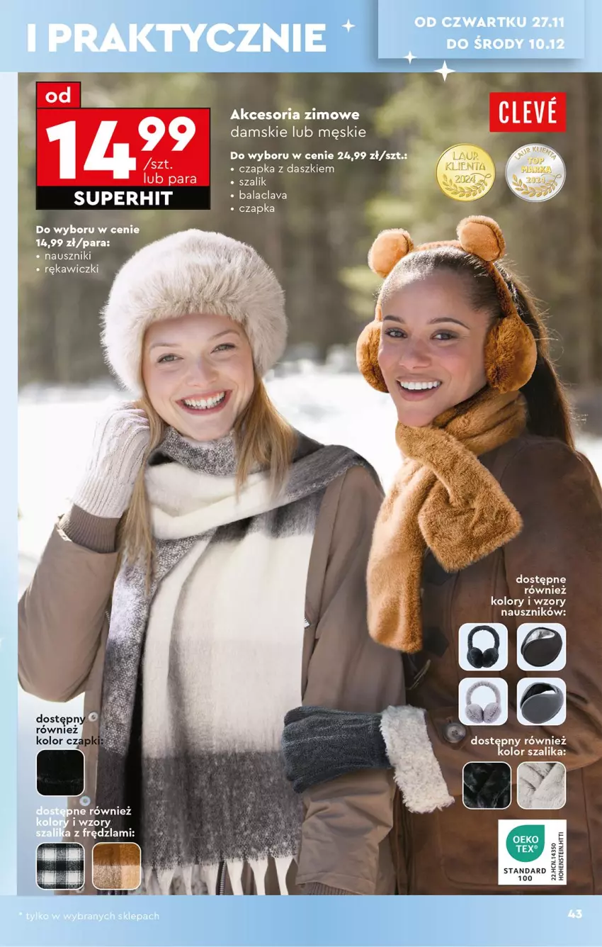 Gazetka promocyjna Biedronka - Okazje Tygodnia - ważna 22.11 do 06.12.2025 - strona 45 - produkty: Czapka, Szal