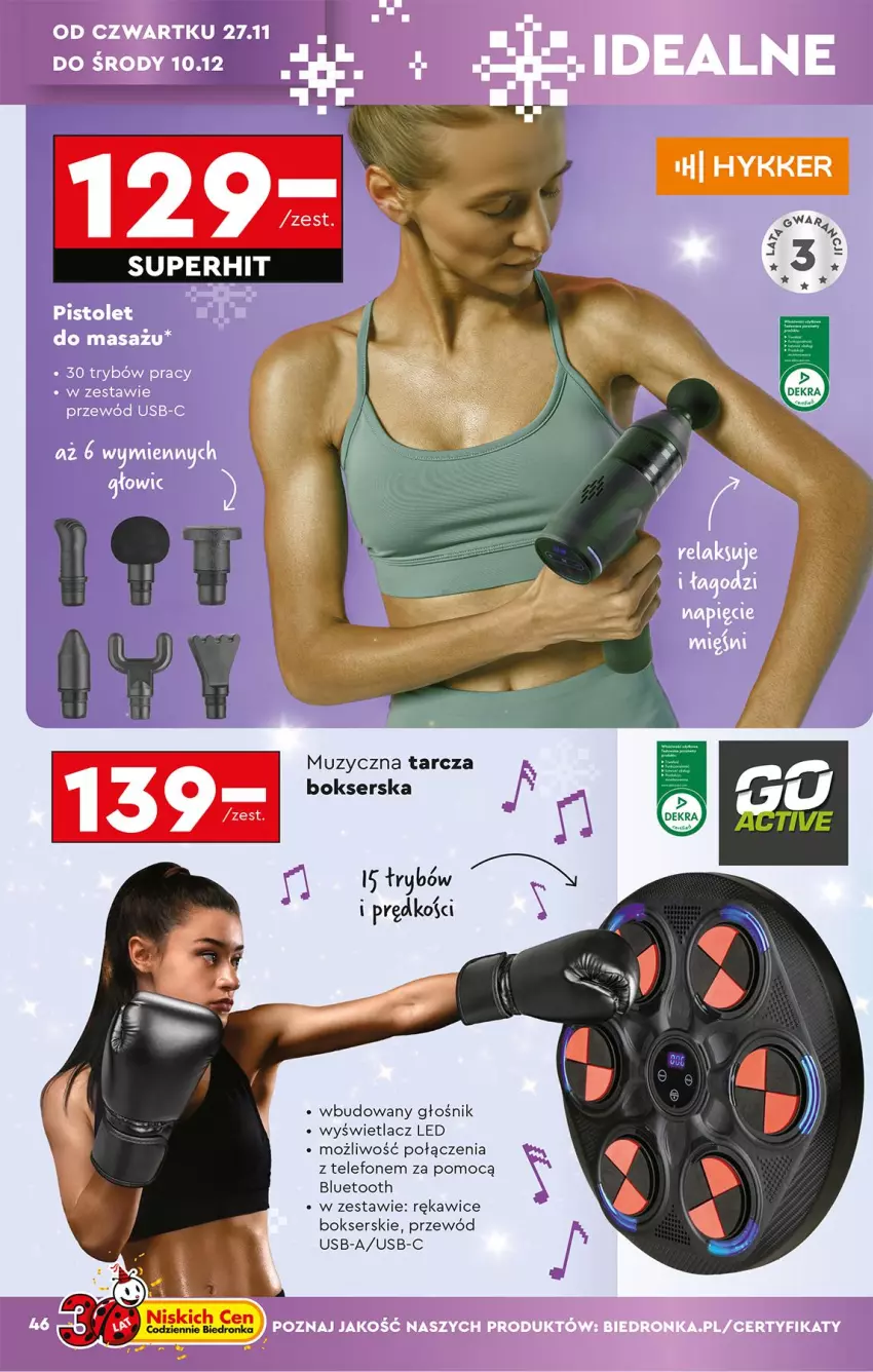 Gazetka promocyjna Biedronka - Okazje Tygodnia - ważna 22.11 do 06.12.2025 - strona 48 - produkty: Głośnik, Przewód, Rękawice, Ser, Telefon