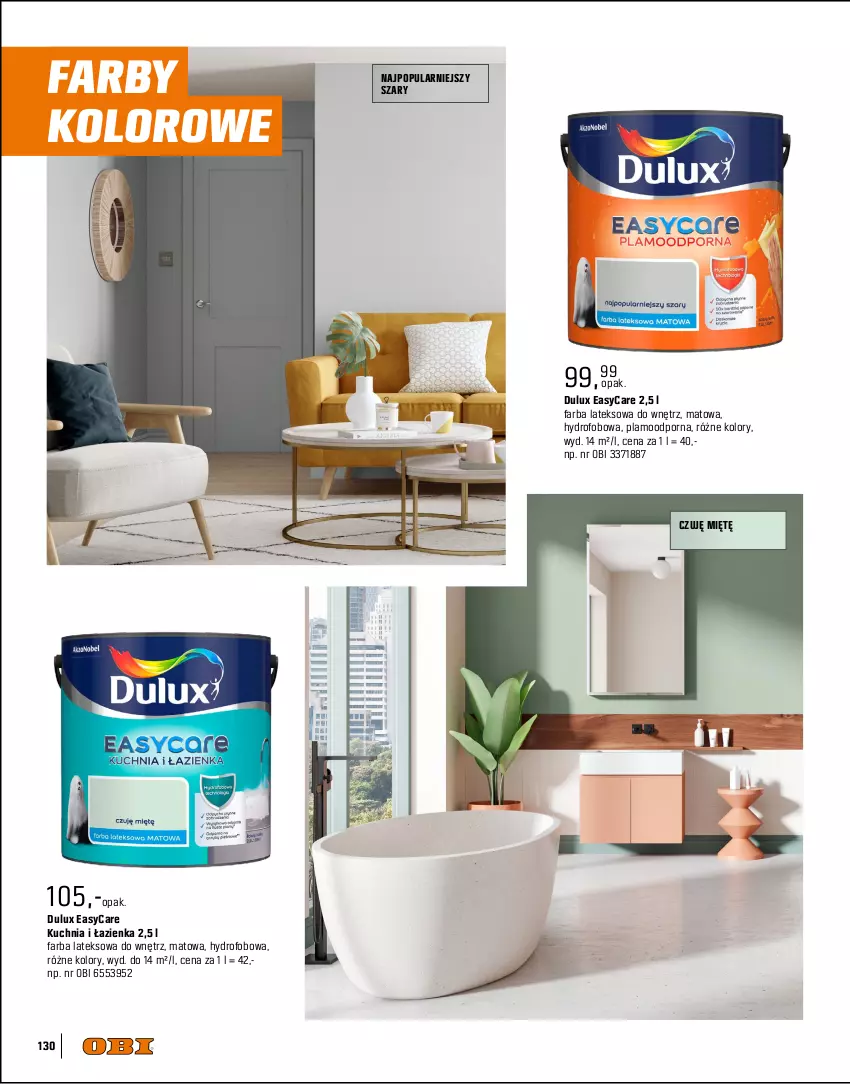 Gazetka promocyjna Obi - Gazetka OBI - ważna 01.09 do 31.12.2025 - strona 130 - produkty: Beckers, Designer Colour, Dulux, Fa, Farba ceramiczna, Farba lateksowa, Kuchnia, Lazur, Magnat Ceramic, Por