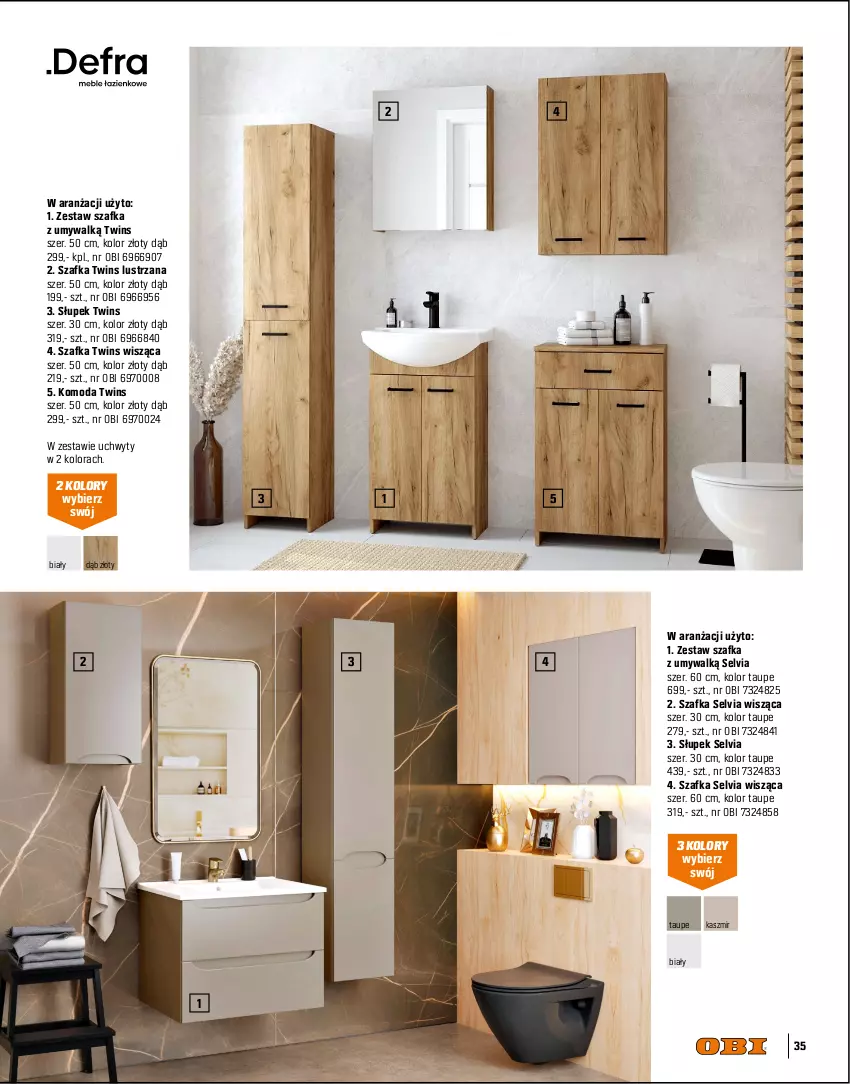 Gazetka promocyjna Obi - Gazetka OBI - ważna 01.09 do 31.12.2025 - strona 35 - produkty: Komoda, Meble, Meble łazienkowe, Metro, Moda, Mop, Słupek, Szafka, Uchwyty, Umywalka