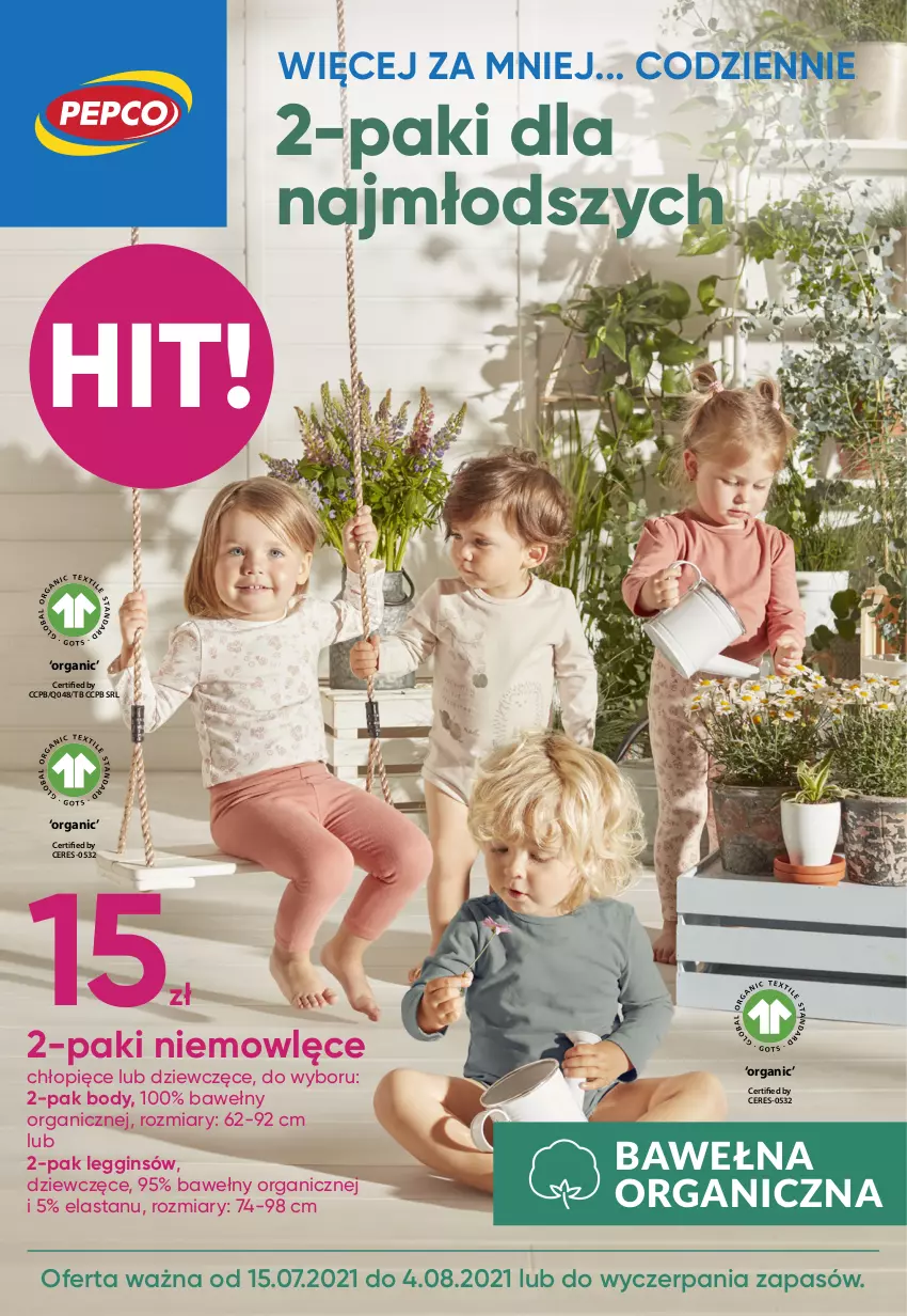 Gazetka promocyjna Pepco - 2-paki dla najmłodszych - ważna 15.07 do 04.08.2021 - strona 1 - produkty: Body, Gin, Wełna