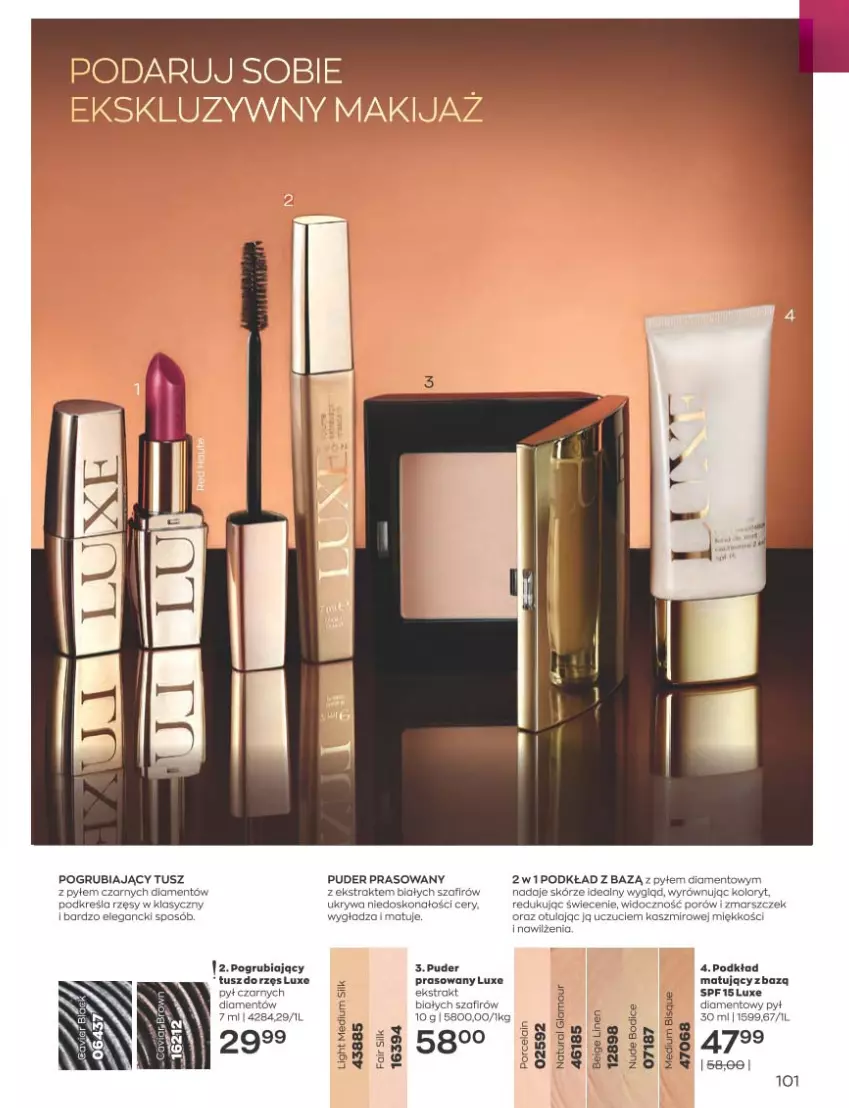 Gazetka promocyjna Avon - Katalog Avon 3/2023 kampania marzec - ważna 01.03 do 31.03.2023 - strona 101 - produkty: Fa, Mars, Podkład, Por, Puder, Puder prasowany, Ser, Tusz