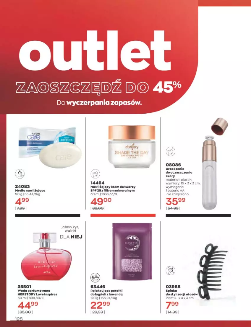 Gazetka promocyjna Avon - Katalog Avon 3/2023 kampania marzec - ważna 01.03 do 31.03.2023 - strona 128 - produkty: Bateria, Fa, Inka, Krem do twarzy, Mydło, Perfum, Woda, Woda perfumowana