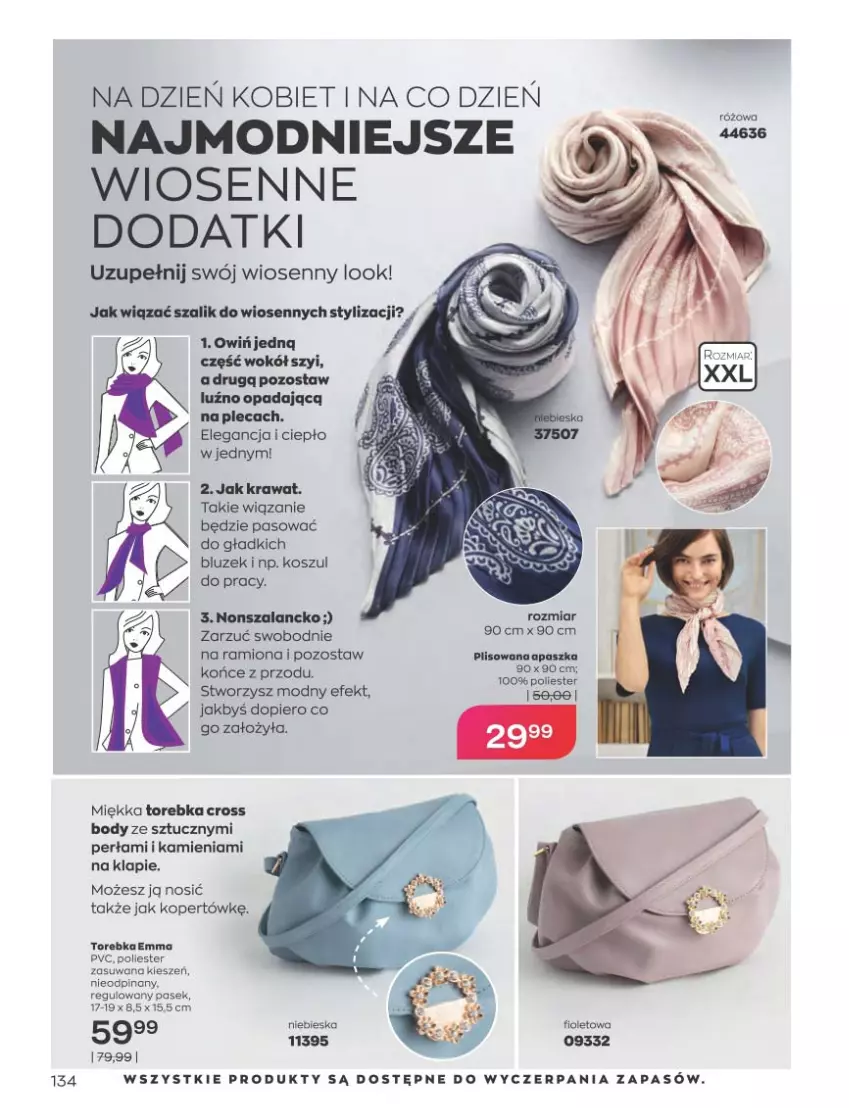 Gazetka promocyjna Avon - Katalog Avon 3/2023 kampania marzec - ważna 01.03 do 31.03.2023 - strona 134 - produkty: Body, Koc, Kosz, Pasek, Perła, Szal, Torebka