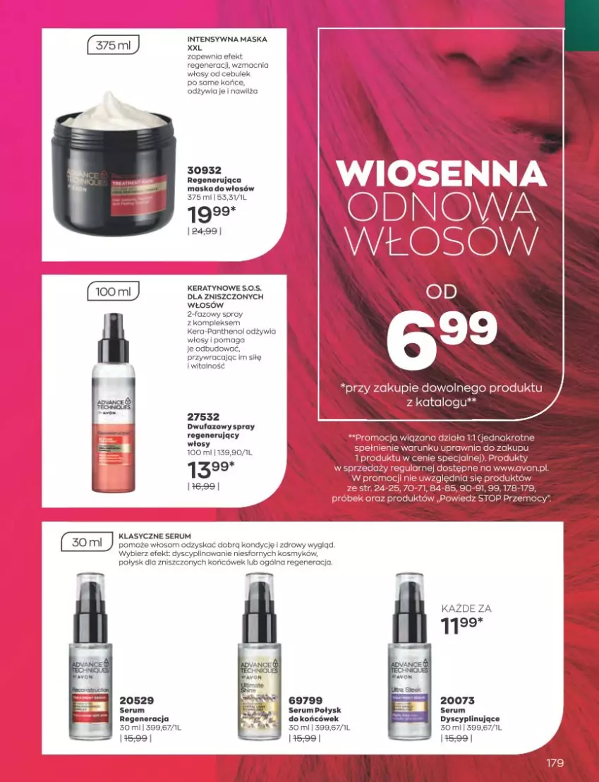 Gazetka promocyjna Avon - Katalog Avon 3/2023 kampania marzec - ważna 01.03 do 31.03.2023 - strona 179 - produkty: Fa, Maska, Maska do włosów, Regenerująca maska, Rum, Ser, Serum, Top