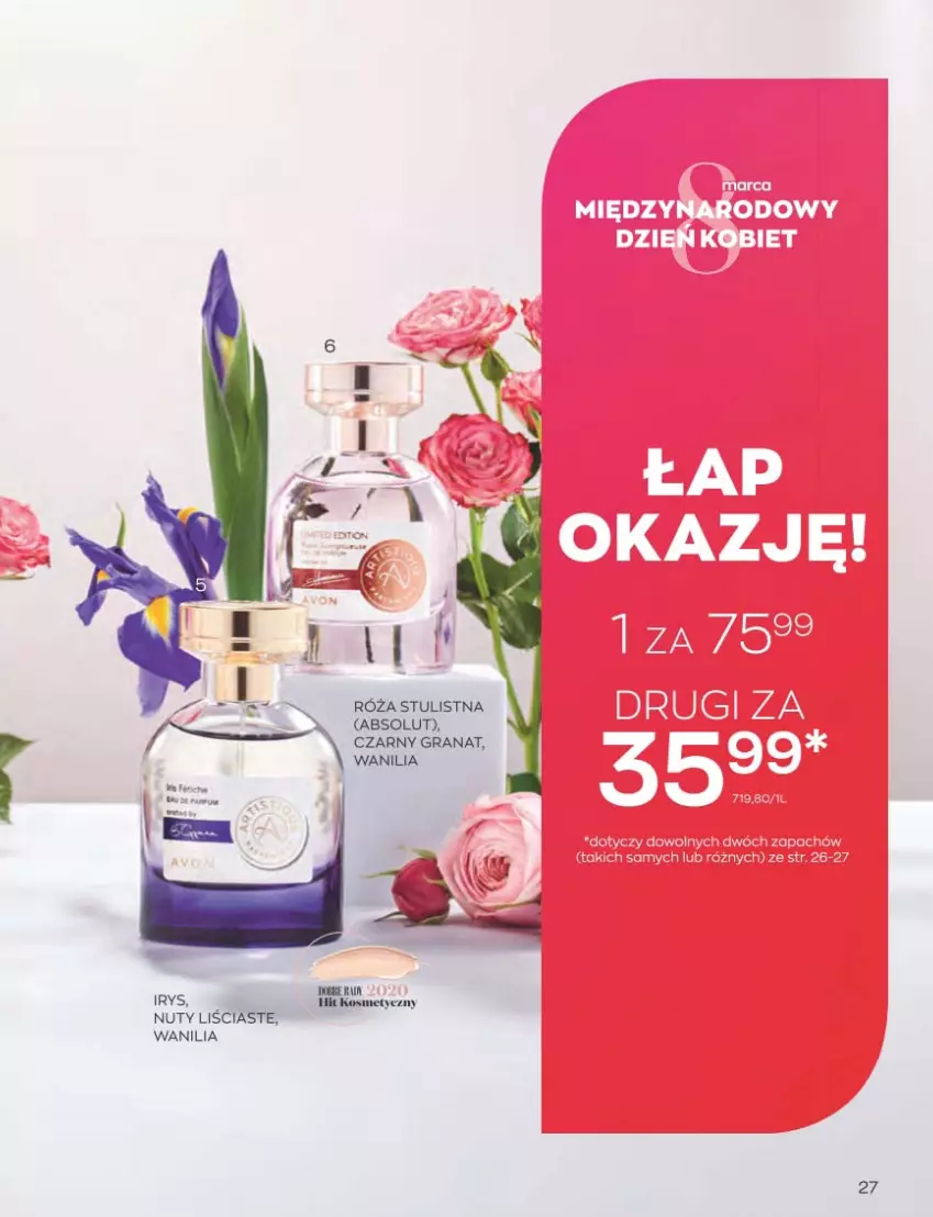 Gazetka promocyjna Avon - Katalog Avon 3/2023 kampania marzec - ważna 01.03 do 31.03.2023 - strona 27 - produkty: Absolut, Gra, Granat, Nuty, Róża