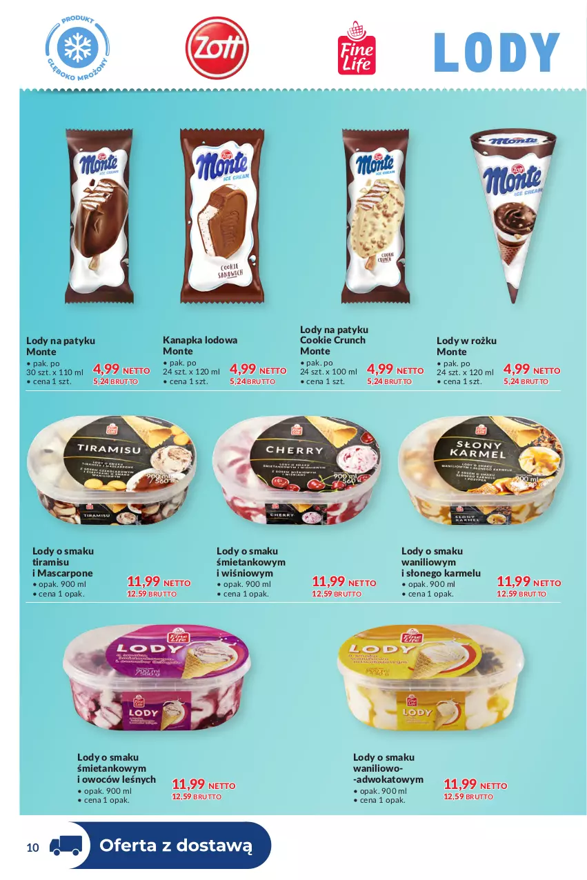 Gazetka promocyjna Makro - Dystrybucja do sklepów - ważna 01.09 do 28.09.2026 - strona 10 - produkty: Lody, Mascarpone, Monte