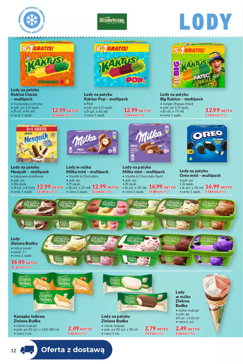 Gazetka promocyjna Makro - Dystrybucja do sklepów - ważna 01.09 do 28.09.2026 - strona 12 - produkty: Kakao, Kaktus, Kiwi, Lody, Milka, Nesquik, Oreo, Papaja, Zielona Budka