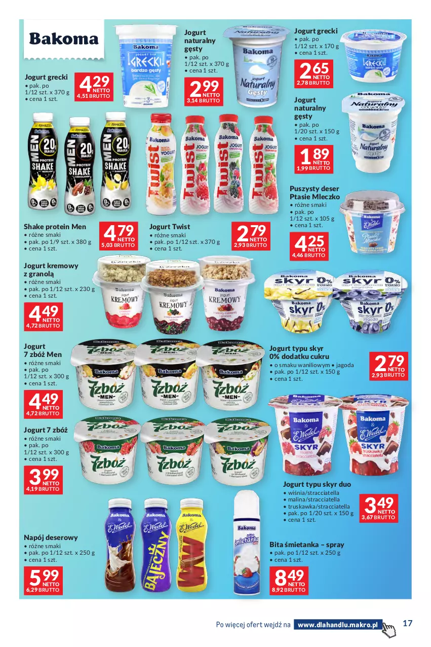 Gazetka promocyjna Makro - Dystrybucja do sklepów - ważna 01.09 do 28.09.2026 - strona 17 - produkty: Deser, Gra, Jogurt, Jogurt naturalny, Mleczko, Napój, Ptasie mleczko, Ser